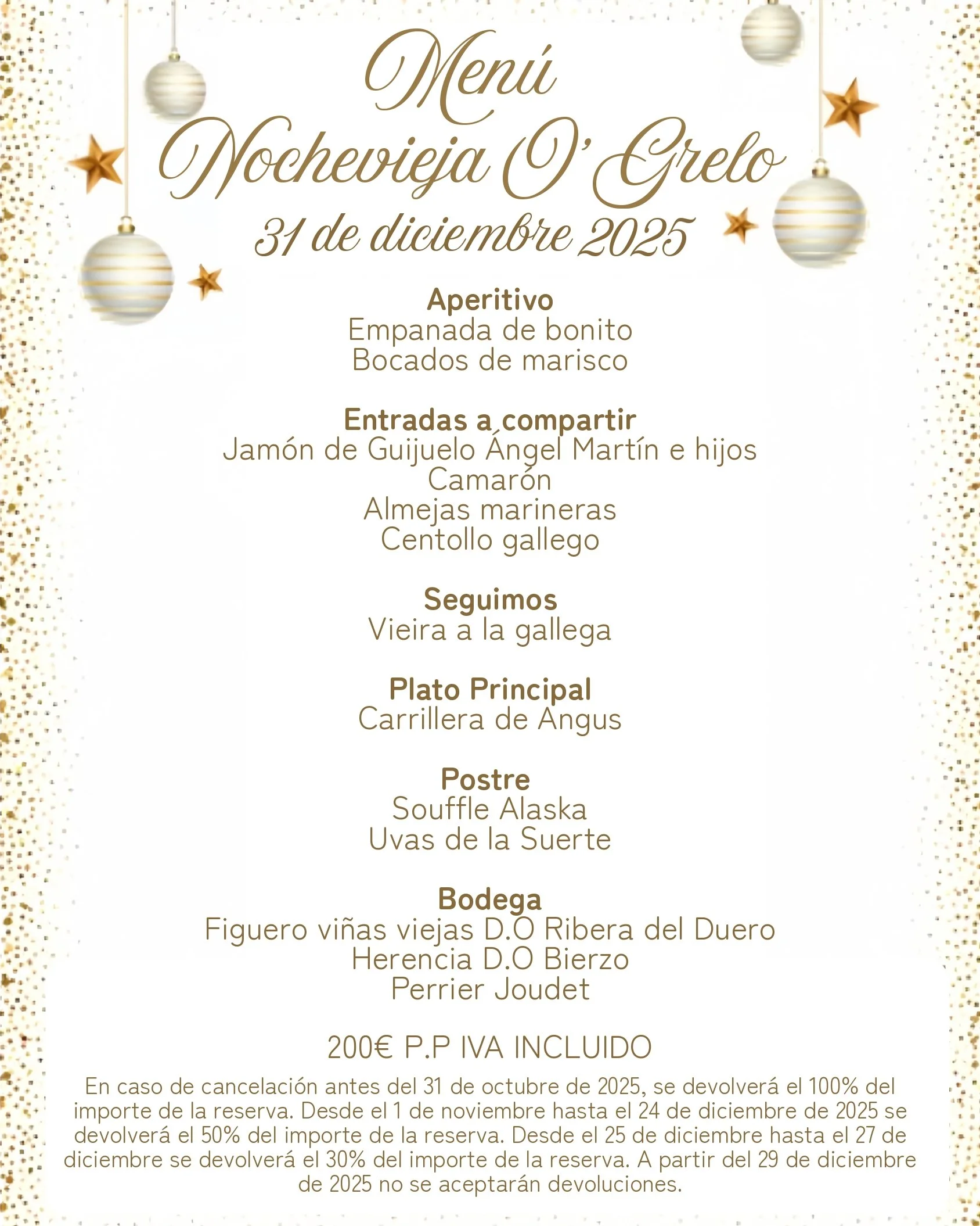 Menú de Nochevieja de Ogrelo