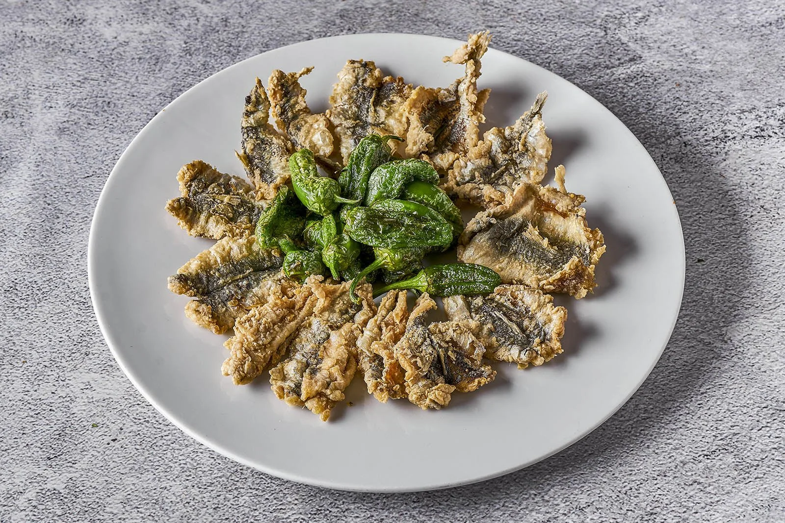 Xoubas with Padrón Peppers at Ogrelo