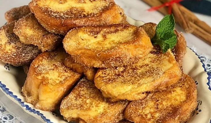 Torrijas con hierbabuena